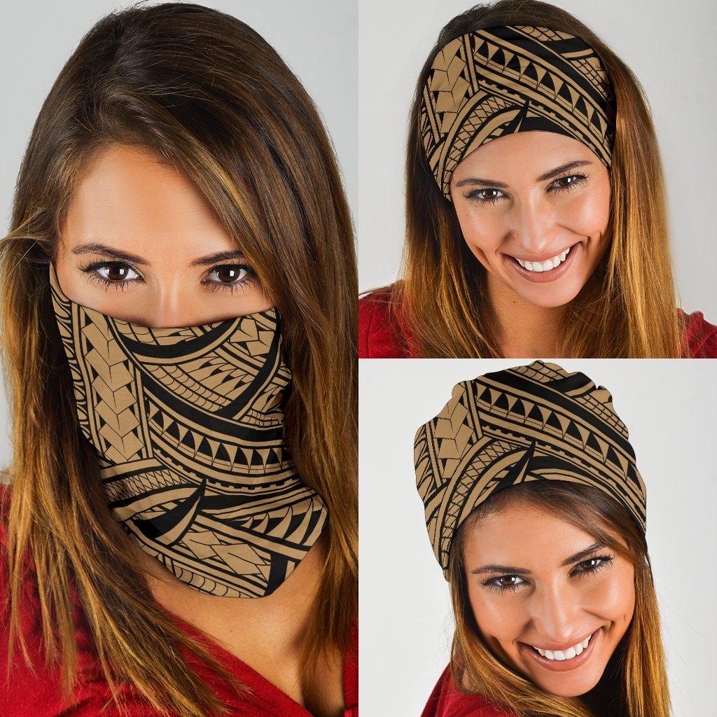Polynesian Lines Tatau Gold Unisex Bandana - Polynesian Pride