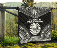French Polynesia Premium Quilt - French Polynesia Polynesian Chief Black Version - Polynesian Pride