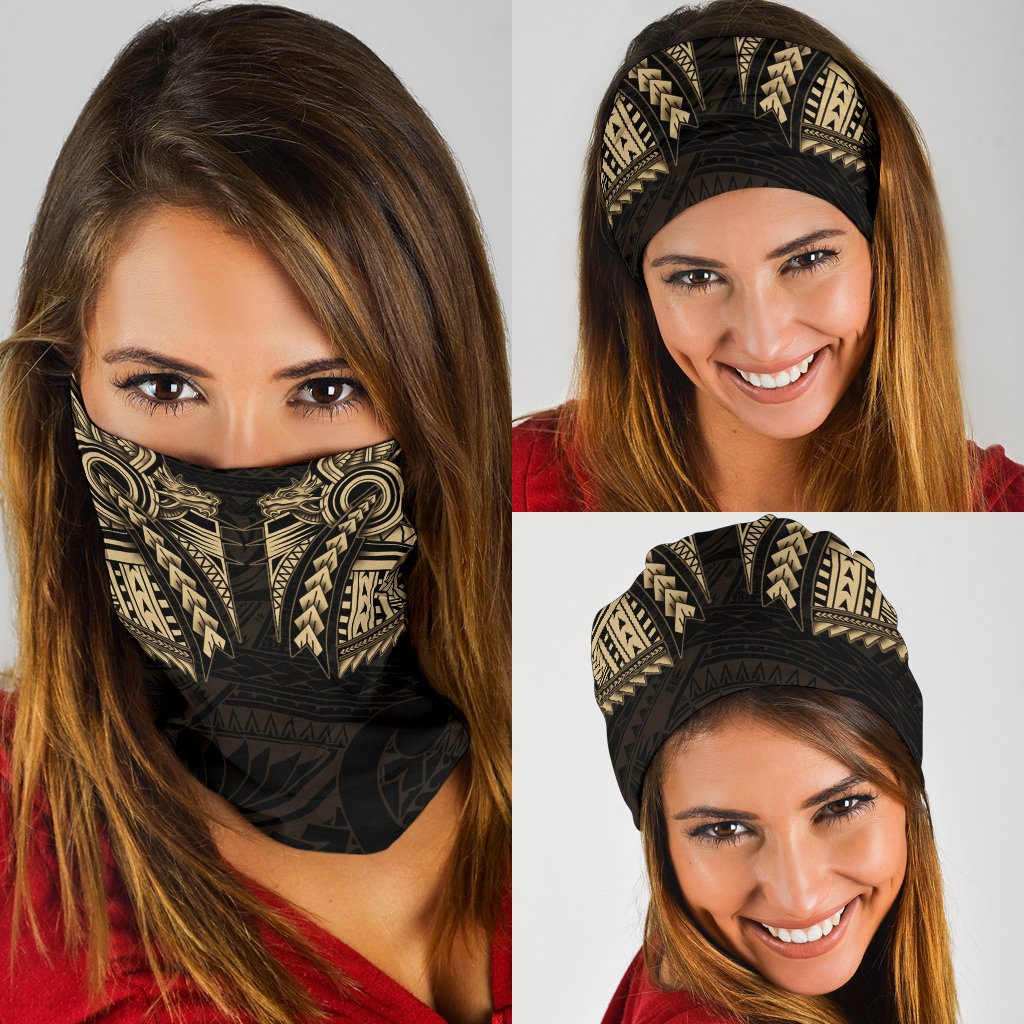 New Zealand Dragon Maori Tattoo Bandana - Gold - Polynesian Pride