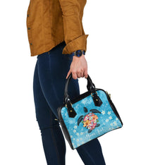 Personalized - Hawaii Turtle Hibiscus Plumeria Blue Shoulder Handbag - Polynesian Pride