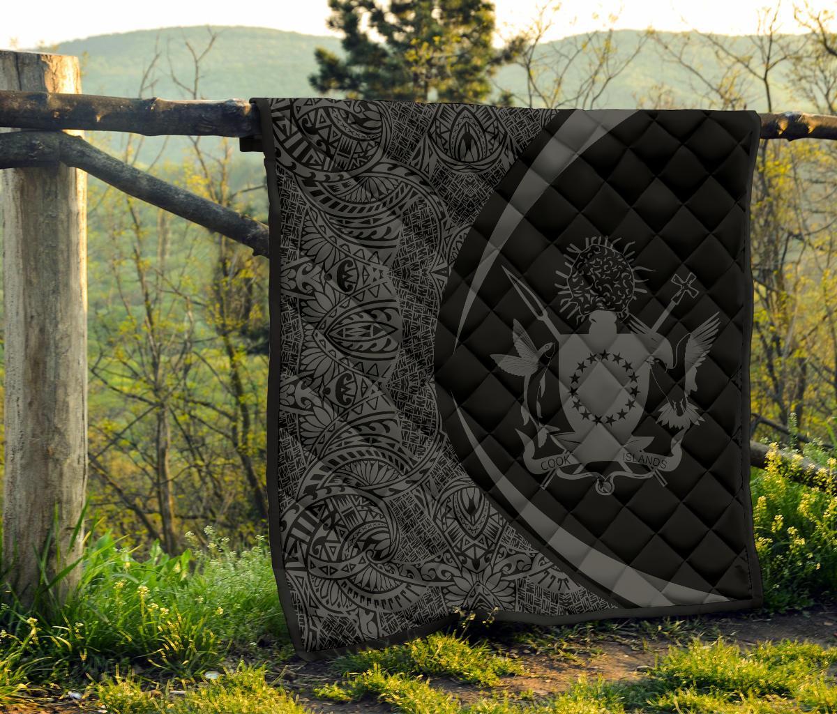 Cook Islands Coat Of Arms Polynesian Premium Quilt - Circle Style - 09 - Polynesian Pride