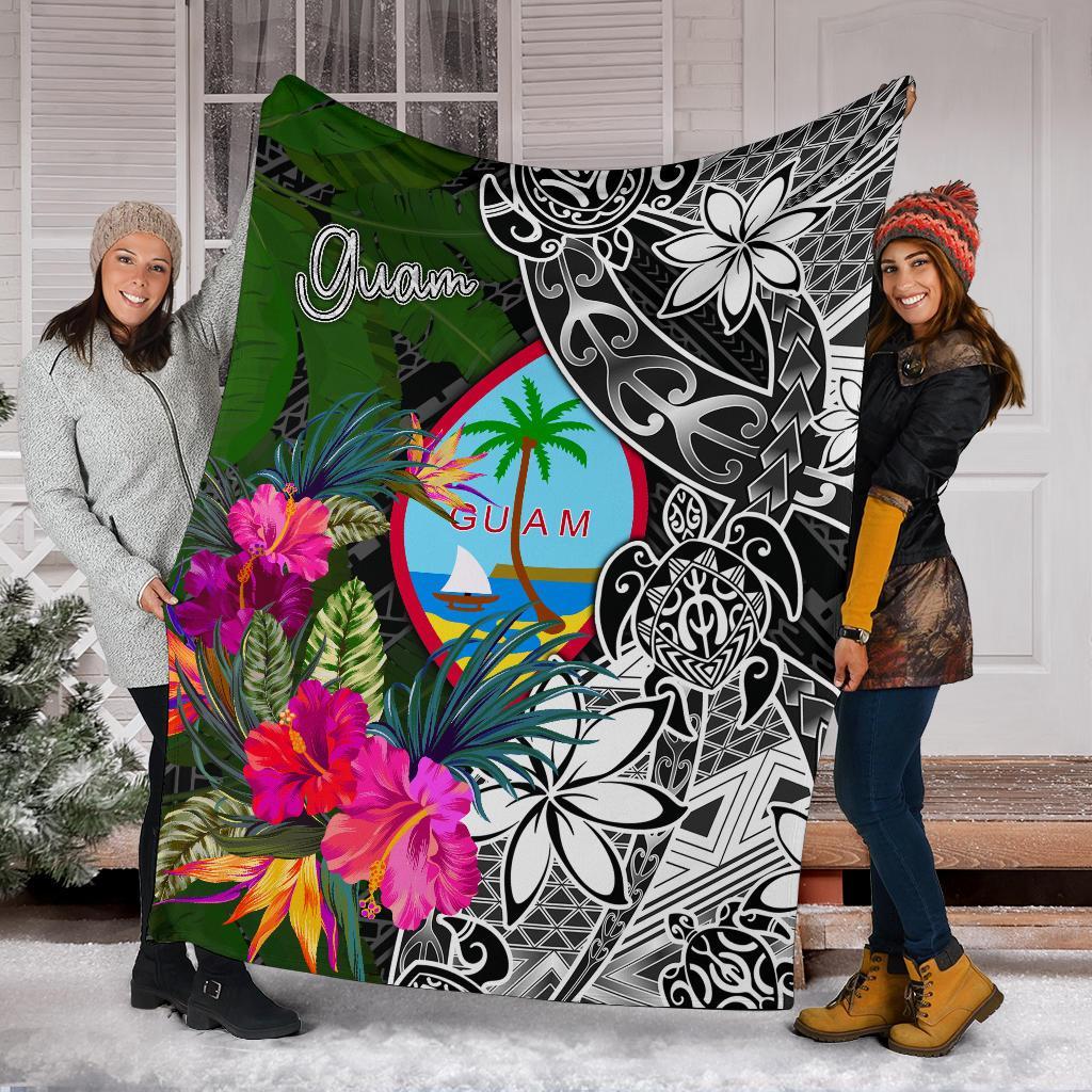 Guam Premium Blanket - Turtle Plumeria Banana Leaf - Polynesian Pride