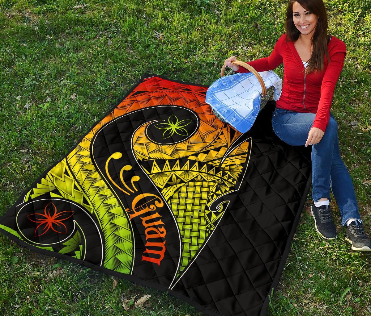 Guam Premium Quilt - Guam Polynesian Decorative Patterns - Polynesian Pride