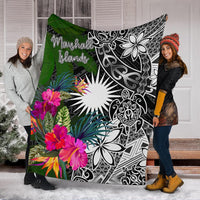 Marshall Islands Premium Blanket - Turtle Plumeria Banana Leaf - Polynesian Pride