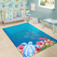 Polynesian Turtle Hibiscus Area Rug - Polynesian Pride