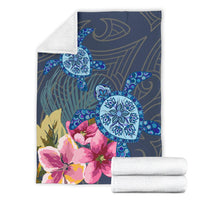 Hawaii Turtle Hibiscus Premium Blanket - LH Style - Polynesian Pride