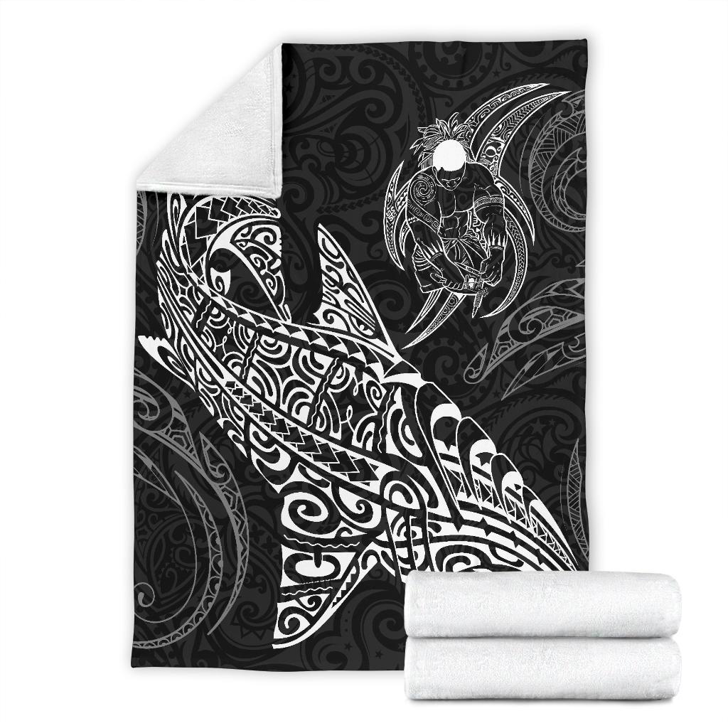 Shark Polynesian Blanket - Polynesian Tattoo Black - Polynesian Pride