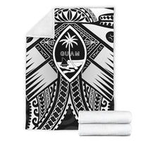 Guam Polynesian Premium Blanket - Guam White Seal with Polynesian Tattoo Ver 01 - Polynesian Pride