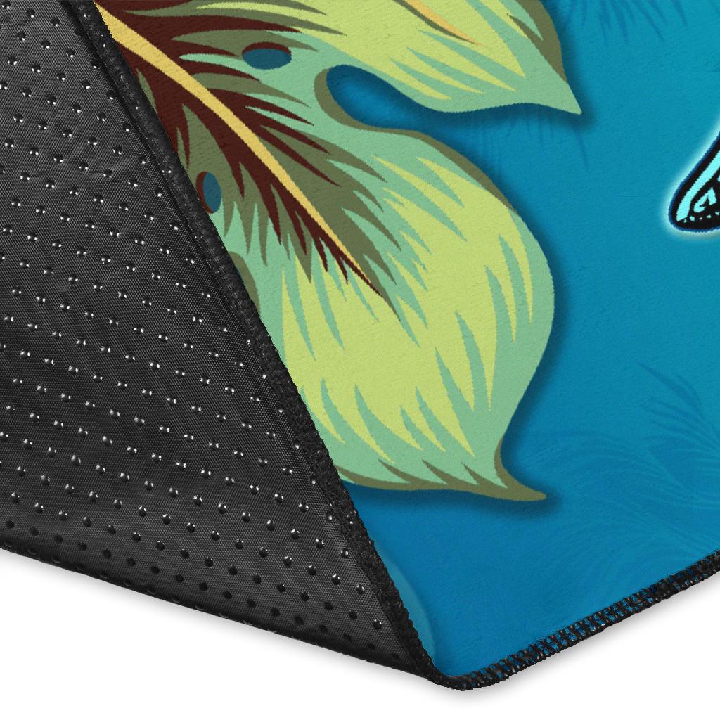 Turtle Polynesian Area Rug Hibiscus Polynesian Blue - Polynesian Pride
