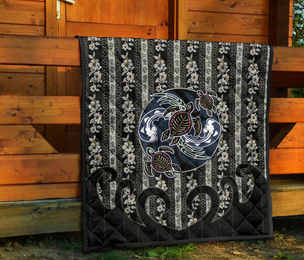 Hawaii Premium Quilt - Turtle Hibiscus Pattern - Polynesian Pride