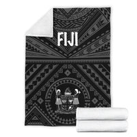 Fiji Premium Blanket - Fiji Seal With Polynesian Tattoo Style (Black) - Polynesian Pride