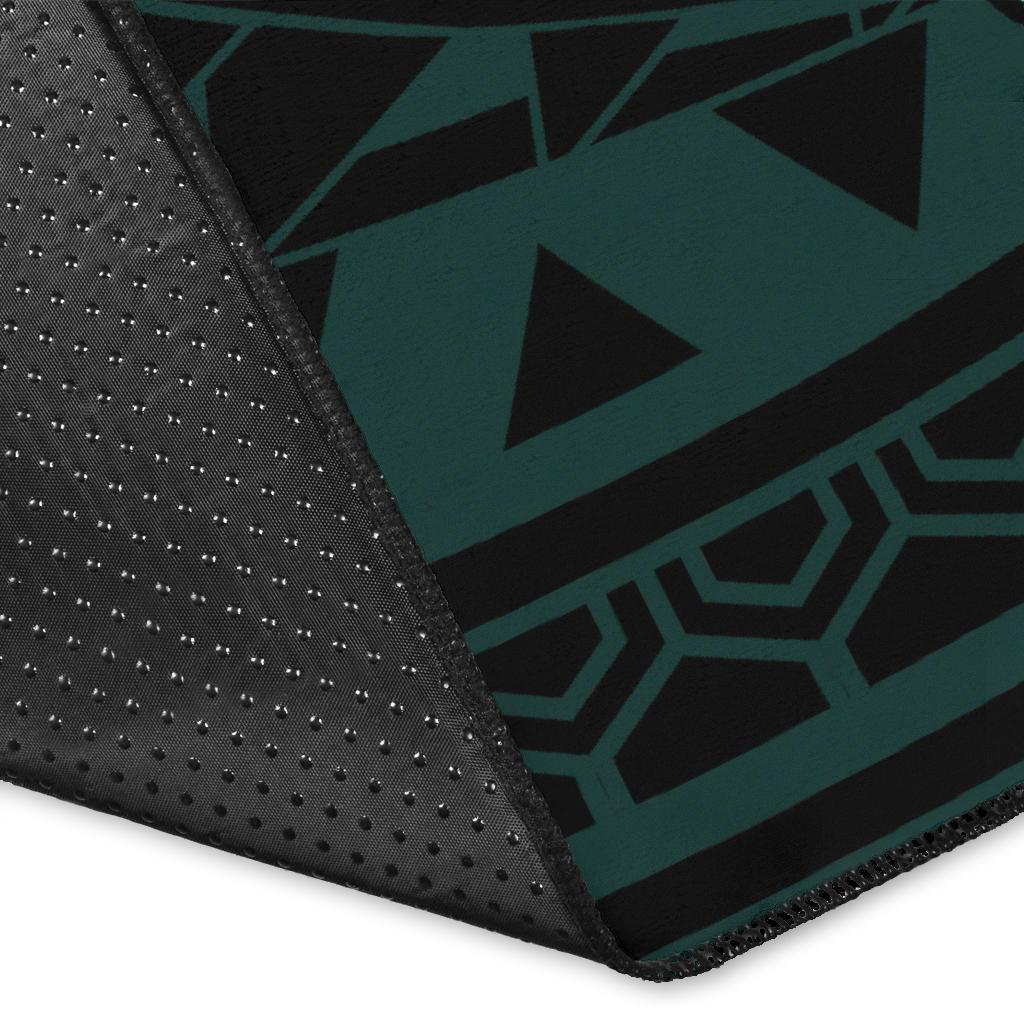 Royal Hibiscus Polynesian Tribal Area Rug Turquoise AH - Polynesian Pride