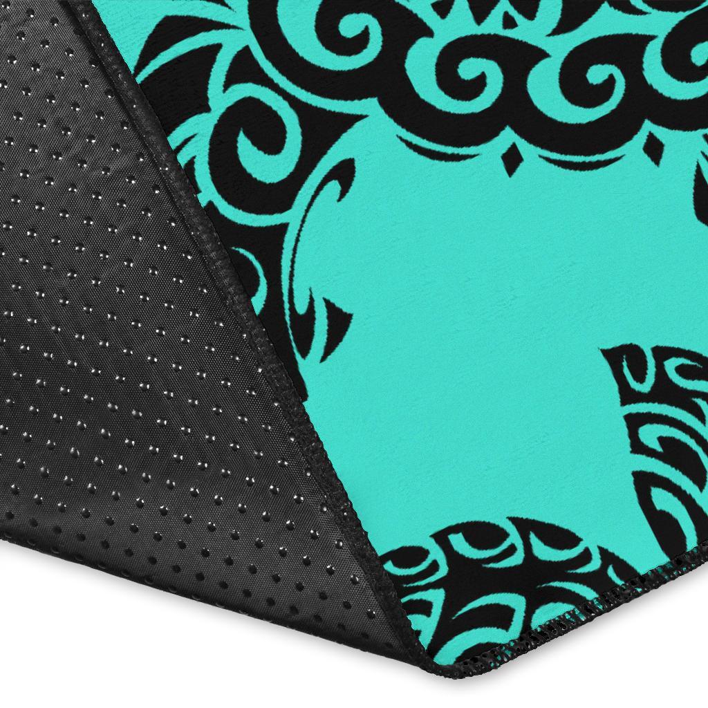 Hawaii Area Rug Polynesian Turtle Palm And Sea Pebbles AH - Polynesian Pride