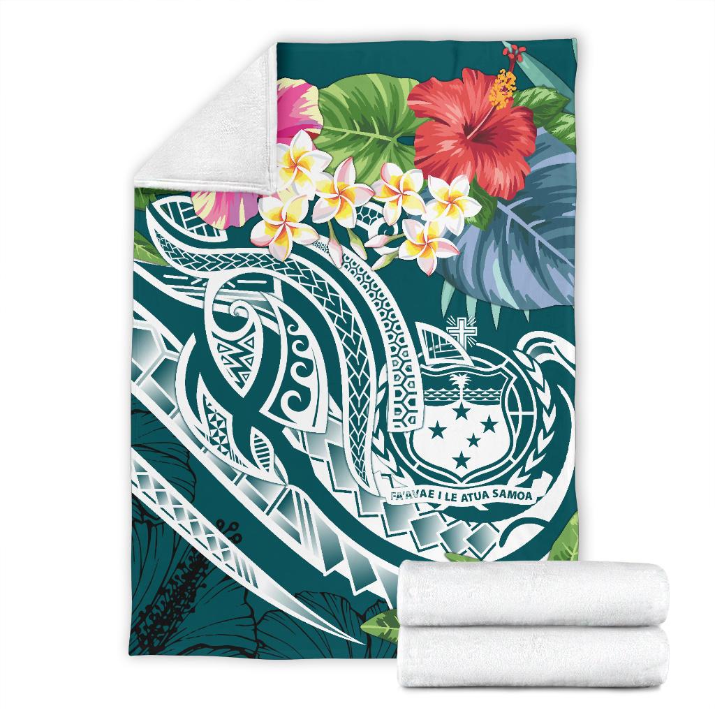 Samoa Polynesian Premium Blanket - Summer Plumeria - Polynesian Pride