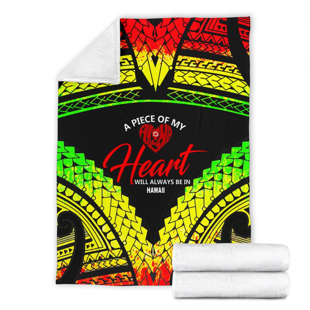 Hawaii Premium Blanket - A Piece Of My Heart - Polynesian Pride
