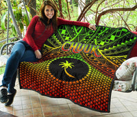 Polynesian Chuuk Premium Quilt - Reggae Vintage Polynesian Patterns - Polynesian Pride