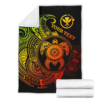 Hawaii Polynesian Personalised Premium Blanket - Vintage Polynesian Turtle (Reggae) - Polynesian Pride