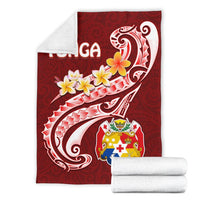 Tonga Premium Blanket - Tonga Coat Of Arms With Polynesian Patterns - Polynesian Pride