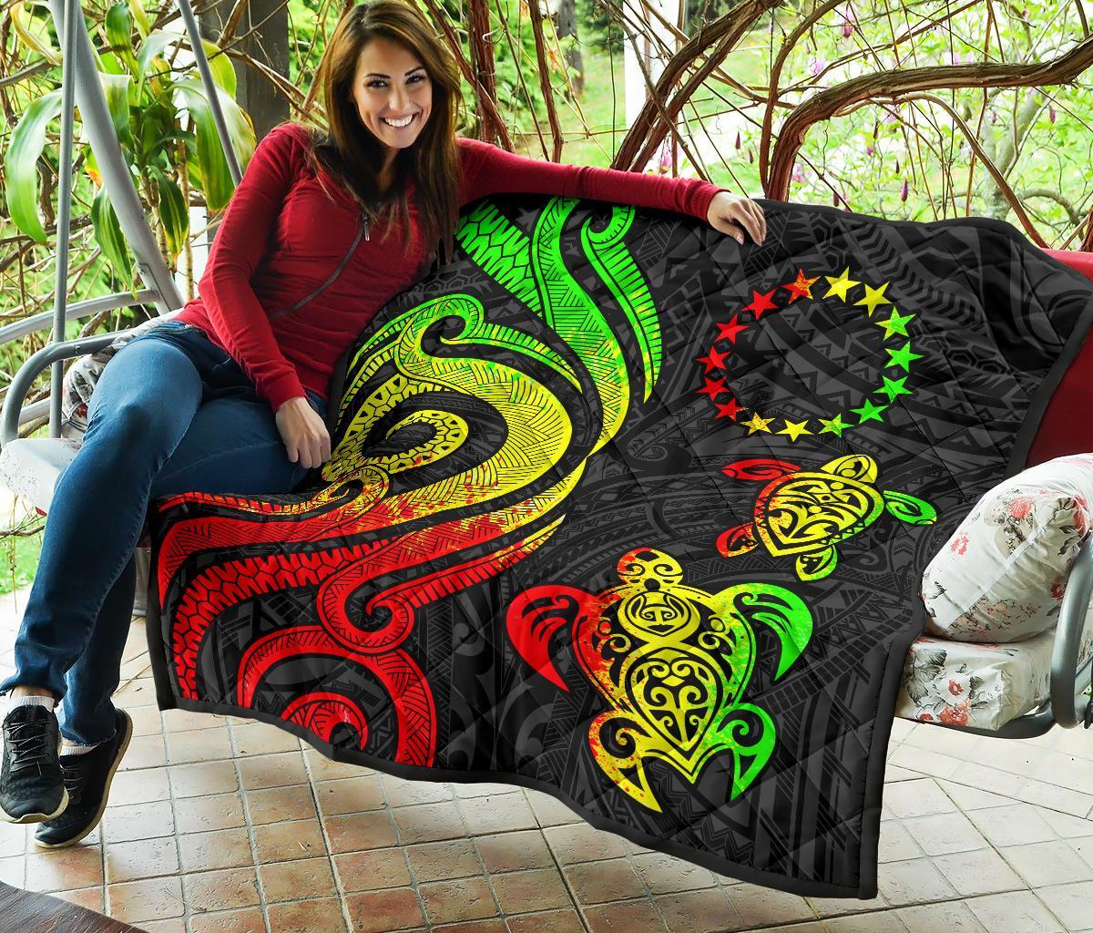 Cook Islands Premium Quilt - Reggae Tentacle Turtle - Polynesian Pride