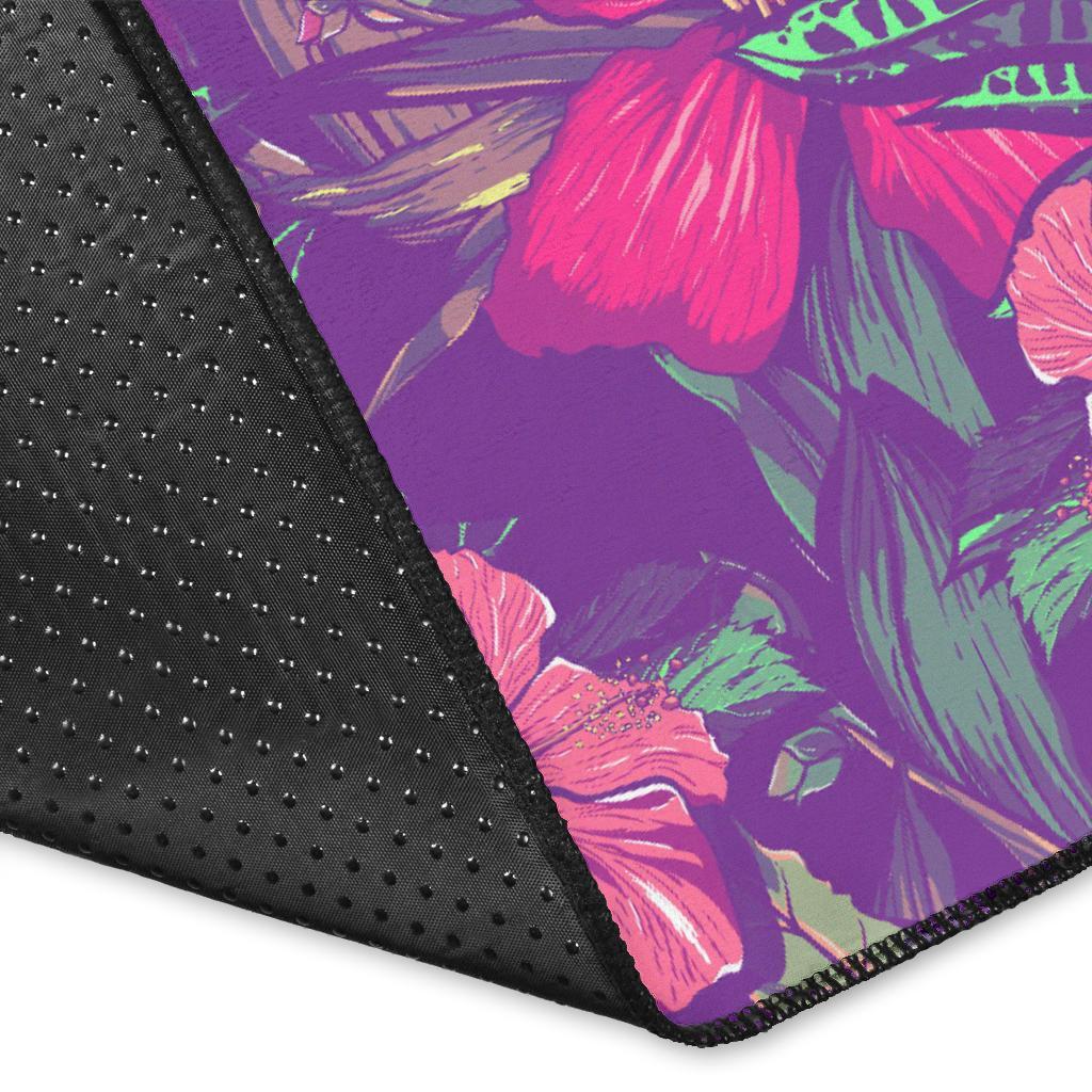 Tropical Hibiscus Purple Rug - Polynesian Pride