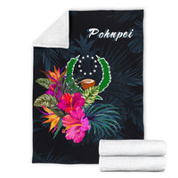 Pohnpei Micronesia Premium Blanket - Tropical Flower - Polynesian Pride