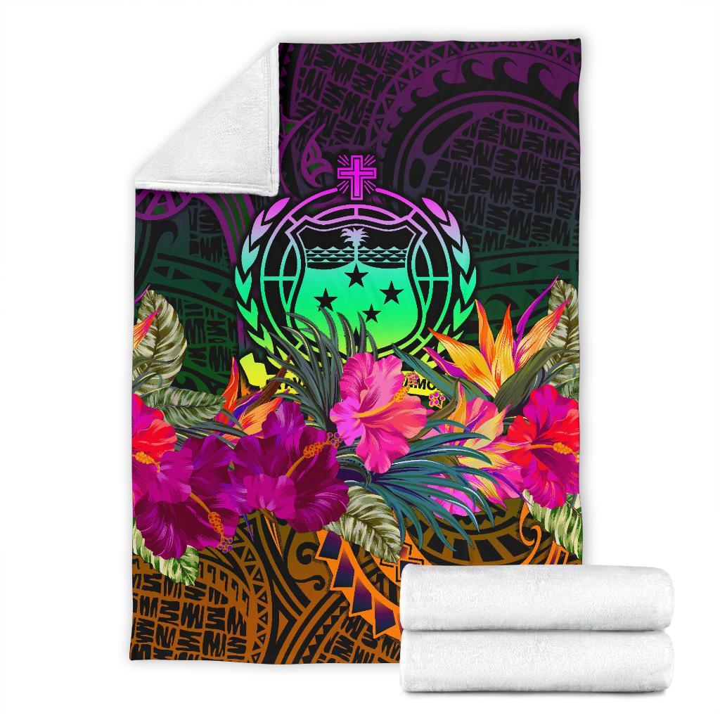 Samoa Premium Blanket - Summer Hibiscus - Polynesian Pride