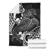 Tonga Premium Blanket - White Shark Polynesian Tattoo - Polynesian Pride
