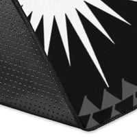 Marshall Personalised Area Rug - Marshall Seal With Polynesian Tattoo Style ( Black) - Polynesian Pride