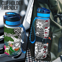 Pohnpei Hydro Tracking Bottle White - Turtle Plumeria Banana Leaf - Polynesian Pride