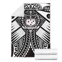 Samoa Polynesian Premium Blanket - Samoa White Seal with Polynesian Tattoo - Polynesian Pride