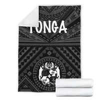 Tonga Premium Blanket - Tonga Seal With Polynesian Tattoo Style (Black) - Polynesian Pride