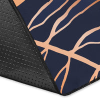 Hawaiian Map Hibiscus Turtle Polynesian Indigo Luxury - Rug - Polynesian Pride