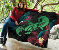 Hawaii Turtle Polynesian Tropical Premium Quilt - Ghia Style Green - Polynesian Pride