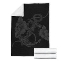 Anchor Gold Gray Tribal Premium Blanket - Polynesian Pride