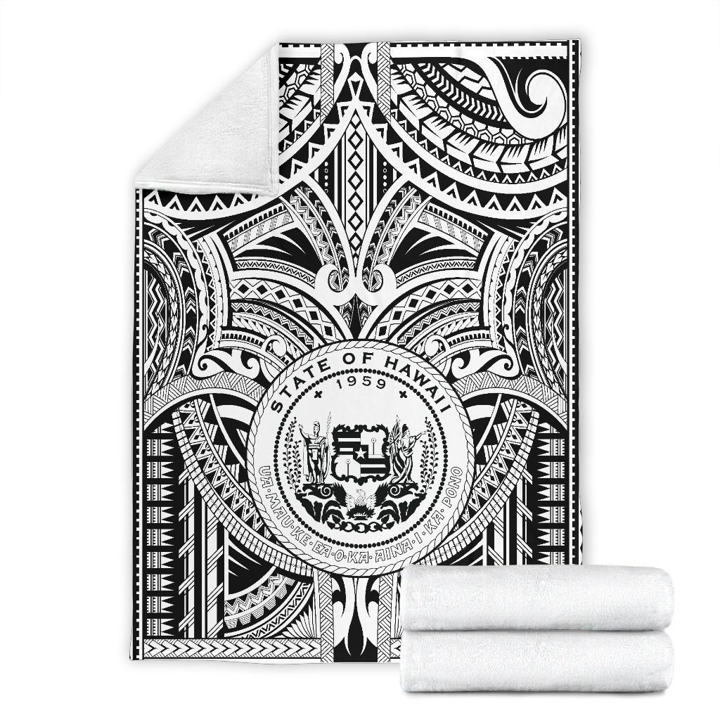 Hawaii Blankets - Polynesian Tattoo & Coat Of Arm Hawaii - Polynesian Pride