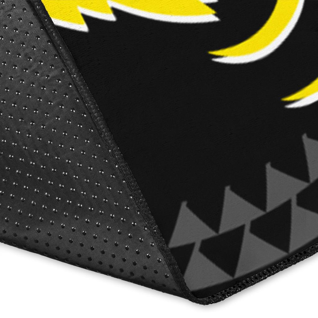 Papua New Guinea Area Rug - Flag With Polynesian Patterns (Black) - Polynesian Pride