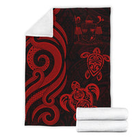 Fiji Polynesian Premium Blanket - Red Tentacle Turtle Crest - Polynesian Pride