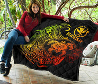 Hawaii Polynesian Premium Quilt - Vintage Polynesian Turtle (Reggae) - Polynesian Pride