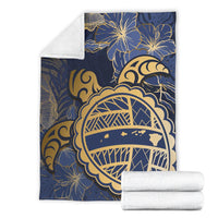 Hawaii Turtle Hibiscus Gold Premium Blanket - Kyn Style - Polynesian Pride