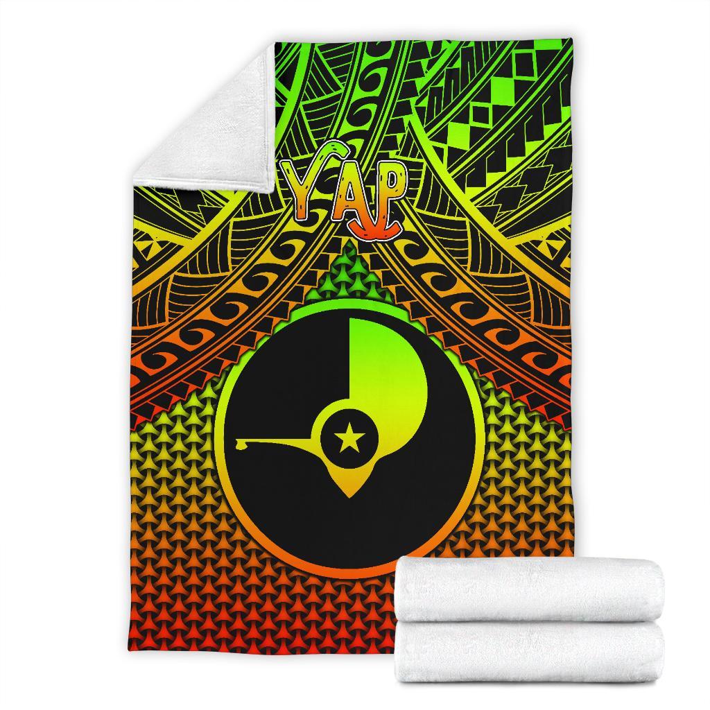 Polynesian Yap Premium Blanket - Reggae Vintage Polynesian Patterns - Polynesian Pride