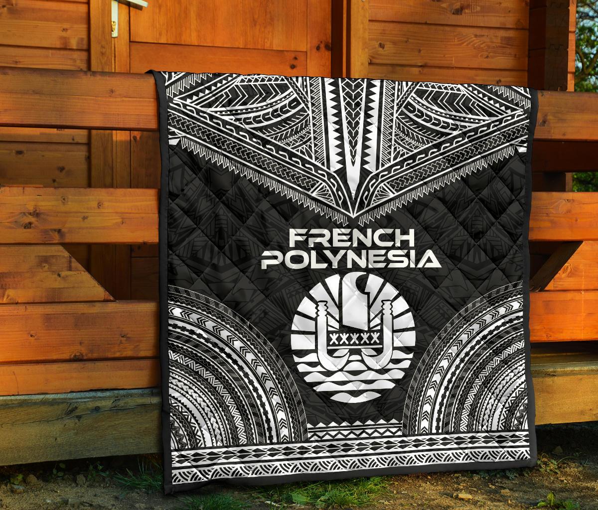 French Polynesia Premium Quilt - French Polynesia Polynesian Chief Black Version - Polynesian Pride