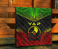 Yap Premium Quilt - Yap Flag Polynesian Chief Reggae Version - Polynesian Pride