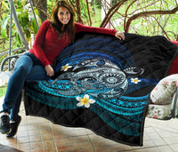 Hawaii Turtle Plumeria Polynesian Premium Quilt - Mela Style - Polynesian Pride