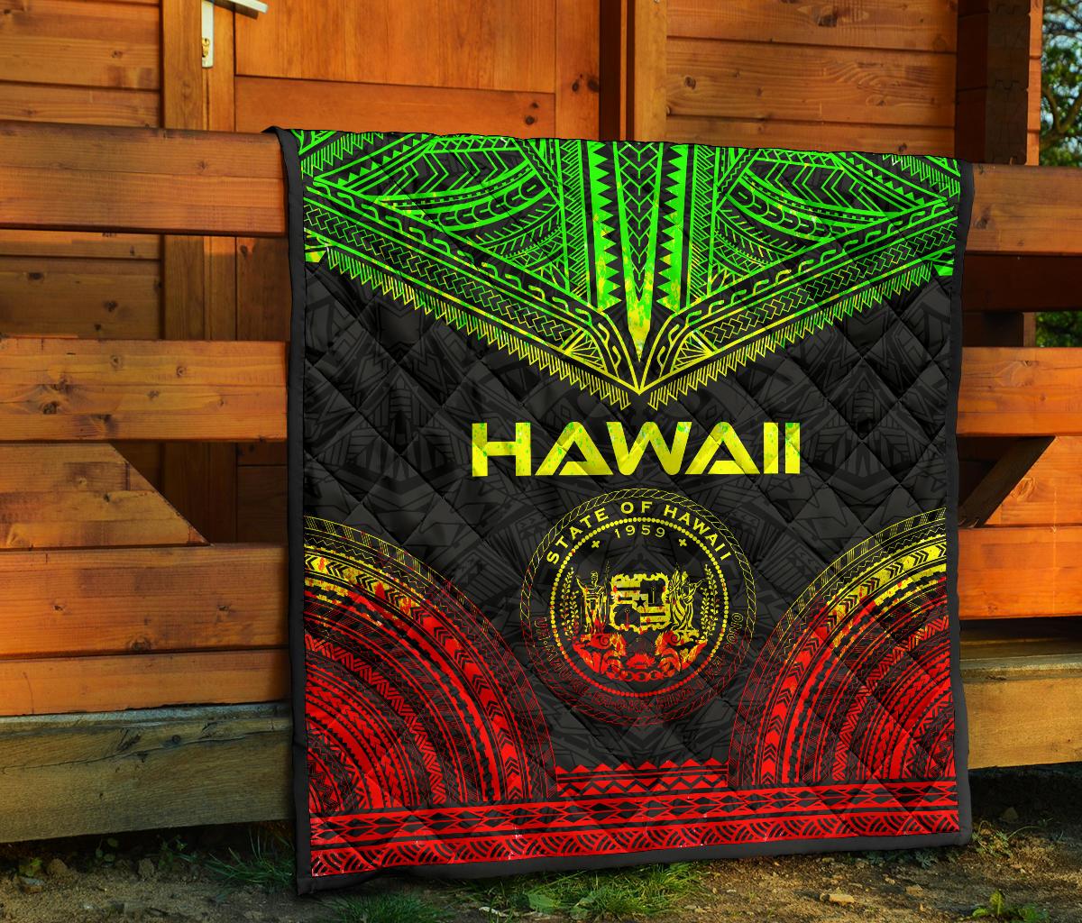 Hawaii Premium Quilt - Hawaii Seal Polynesian Chief Reggae Version - Polynesian Pride