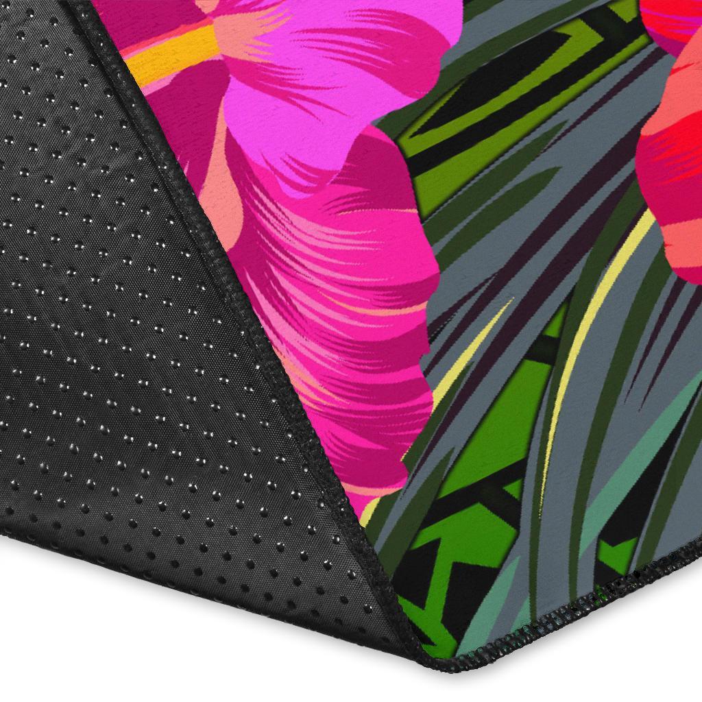 Federated States of Micronesia Polynesian Area Rug - Hibiscus and Banana Leaves - Polynesian Pride