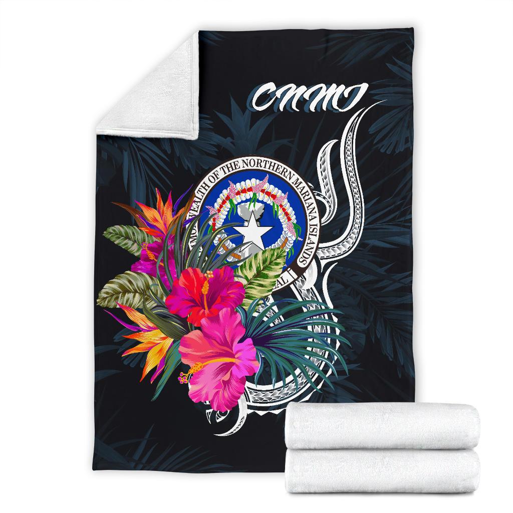 Northern Mariana Islands Polynesian Premium Blanket - Tropical Flower - Polynesian Pride