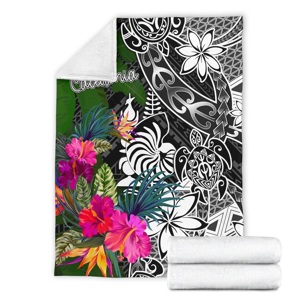 New Caledonia Premium Blanket - Turtle Plumeria Banana Leaf Crest - Polynesian Pride