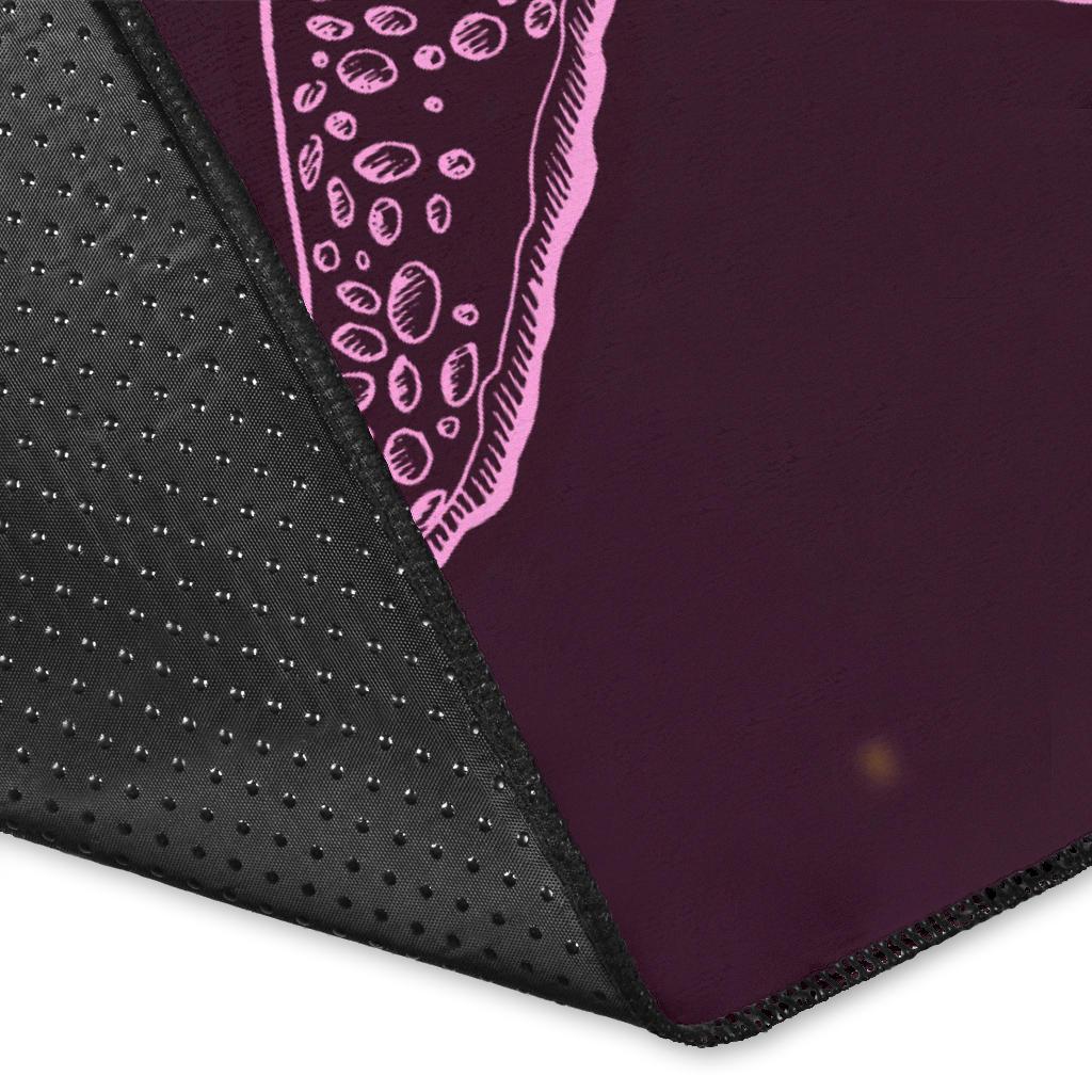 Hawaii Turtle Hibiscus Pink Simple Rug - Polynesian Pride