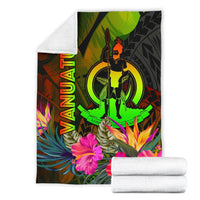 Vanuatu Polynesian Premium Blanket - Hibiscus and Banana Leaves - Polynesian Pride