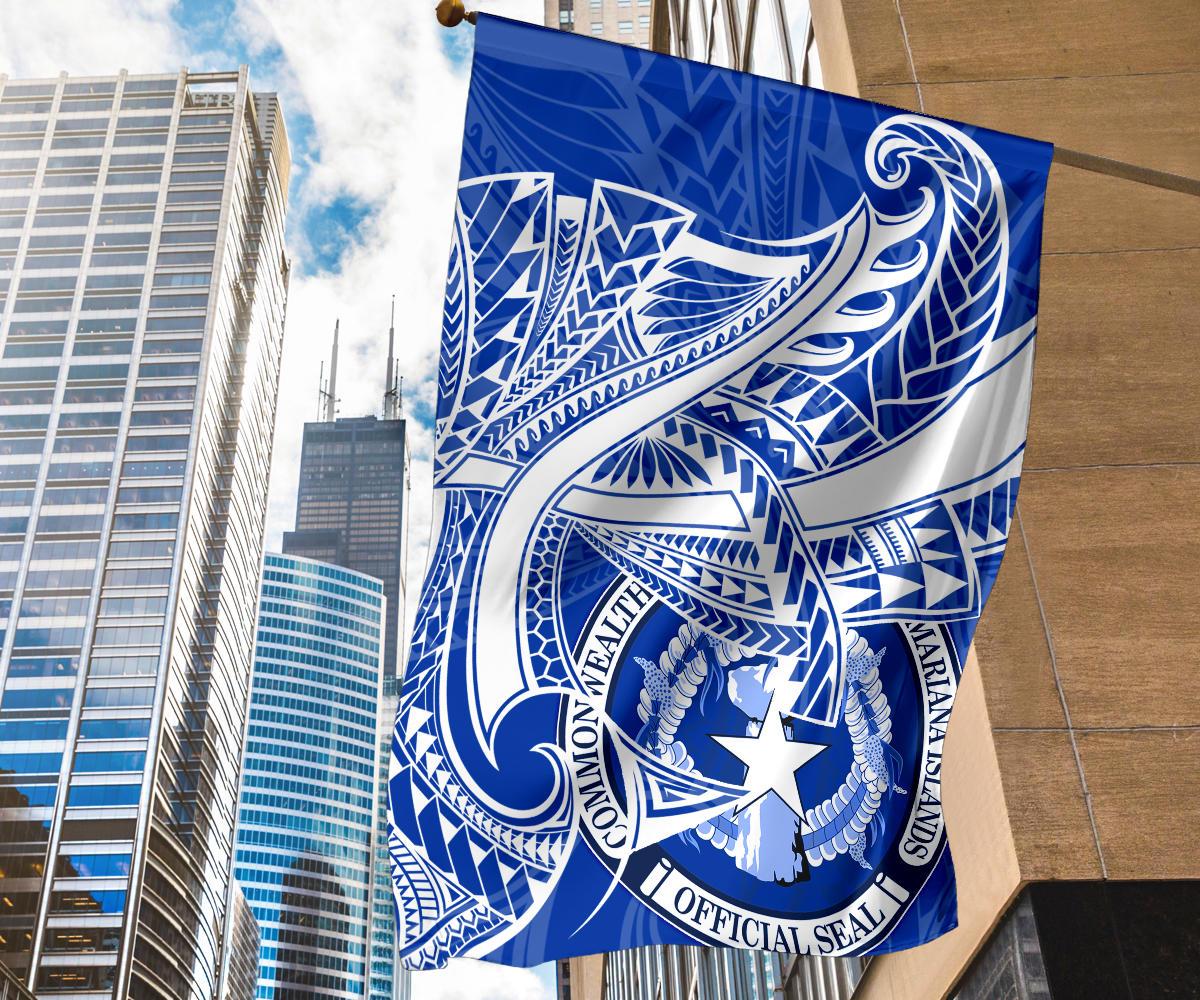 Northern Mariana Islands Flag - Seal CNMI With Curve Patterns - Polynesian Pride